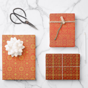 Dekorative chinesische Muster Wrapping Paper Geschenkpapier Set