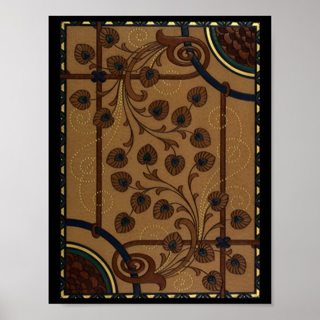 Dekorative Deco-Blumen Poster (Vorne)