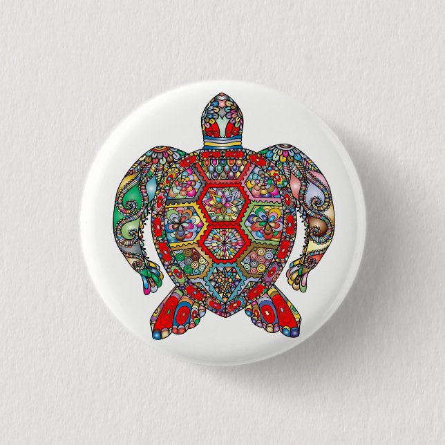 Dekorative dekorative Meeresschildkrötemit Button (Vorderseite)
