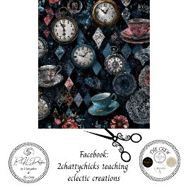 Dekorative Dekupage Vintage-Teetassen-Uhr Collage Seidenpapier