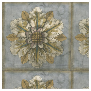 Dekorative Demask Rosette auf grauem Hintergrund Stoff