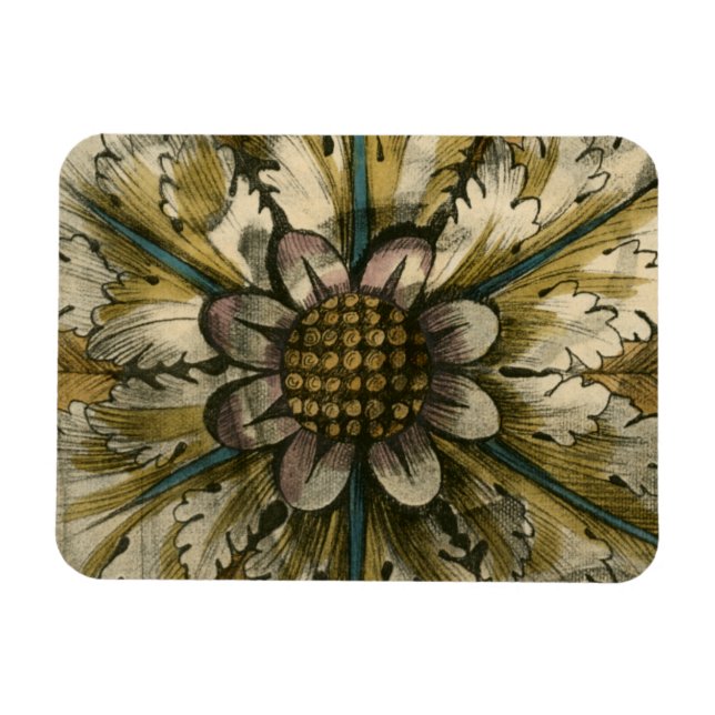 Dekorative Demaskrosette auf grauem Hintergrund Magnet (Horizontal)