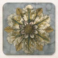 Dekorative Demaskrosette auf grauem Hintergrund