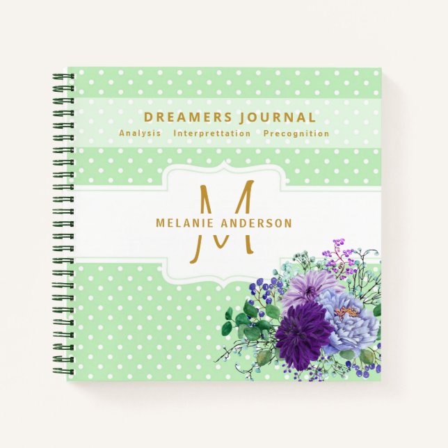 Dekorative Dreamers Journal Dream Analysis Notes Notizbuch (Vorderseite)