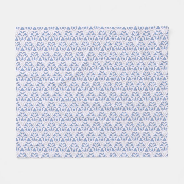 Dekorative Dreiecke Blau Weiß Fleecedecke (Vorderseite (Horizontal))