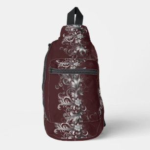 Dekorative dunkelbraune Alltags-Schultertasche Crossbody Bag