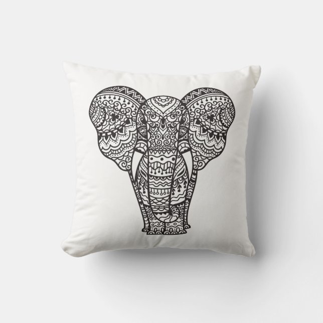 Dekorative Elefant-Art Kissen (Vorderseite)