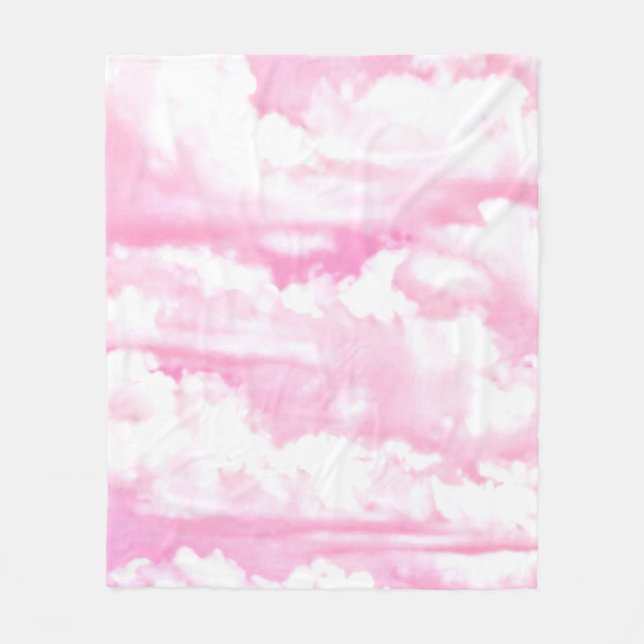 Dekorative Elegant Soft Powder Pink Wolken Fleecedecke (Vorderseite)