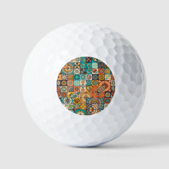 Dekorative Elemente: Vintag handGezeichnet Muster Golfball (Vorderseite)
