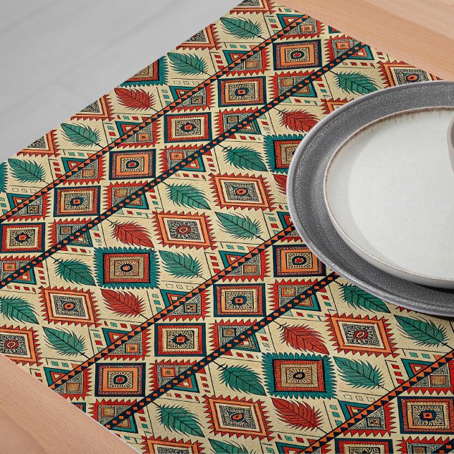 Dekorative Ethnic Table Runner warme künstlerische Großer Tischläufer (Decorative Ethnic Table Runner Warm Artistic Touch)