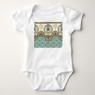 Dekorative ethnische marokkanische Stilgrenze Baby Strampler