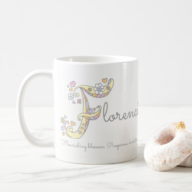 Dekorative F Monogramm-Tasse Kaffeetasse (Mit Donut)