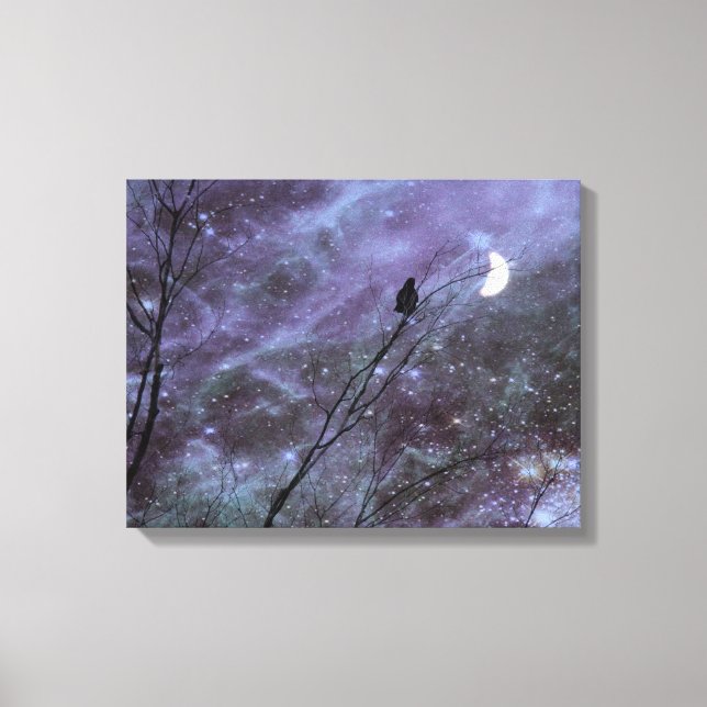 Dekorative Fantasy Crow Art Leinwanddruck (Vorderseite)