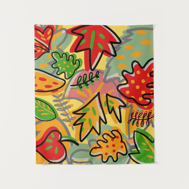 Dekorative farbenfrohe Wasserfarbenwelt Wandteppich (Vorderseite)