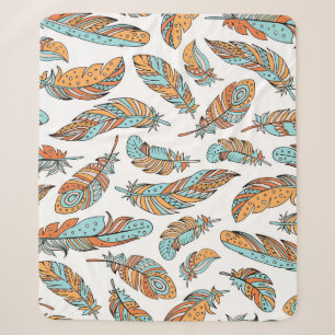 Dekorative Federn: HandGezeichnet Vintage Kunst Sherpadecke
