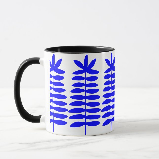 Dekorative Ferns - Blau Tasse (Links)