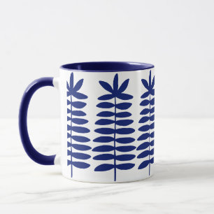Dekorative Ferns - Navy Blue Tasse