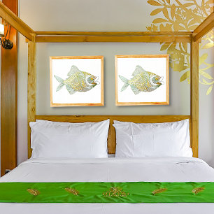 Dekorative Fish Foil Prints Foliendrucke