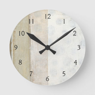 Dekorative Flächenmalerei in neutralen Farben Runde Wanduhr