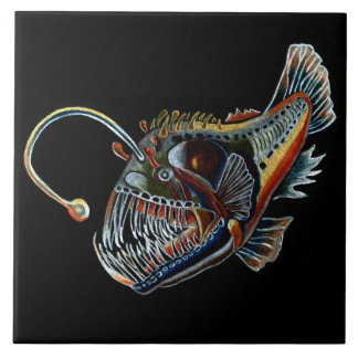 Dekorative Fliese der Tiefsee-Angler-Fische