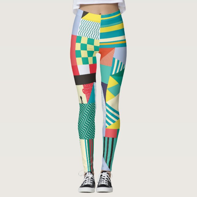 Dekorative Geometrie: Vintage Musterelemente Leggings (Vorderseite)