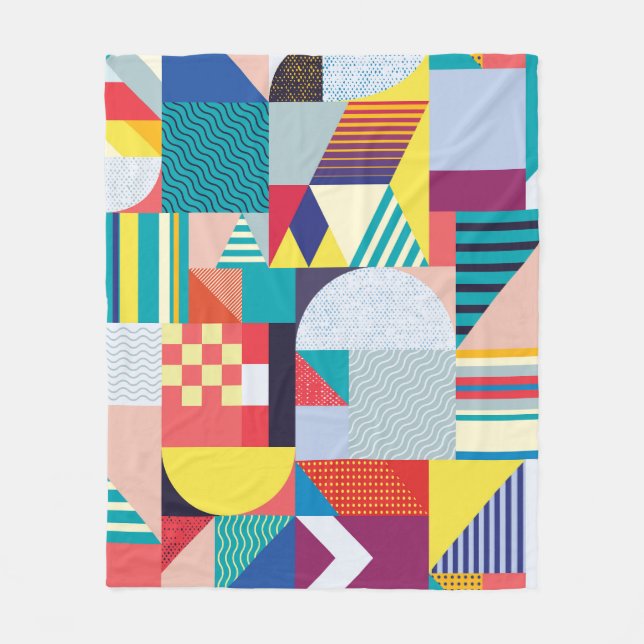 Dekorative Geometrie: Vintages Abstraktes Muster. Fleecedecke (Vorderseite)