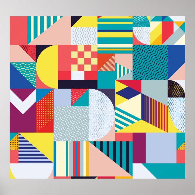 Dekorative Geometrie: Vintages Abstraktes Muster. Poster (Vorne)