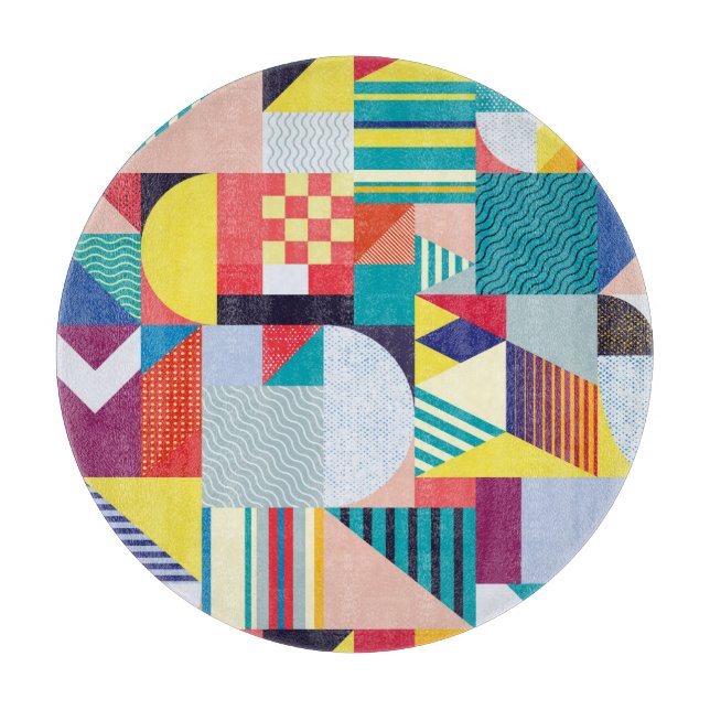 Dekorative Geometrie: Vintages Abstraktes Muster. Schneidebrett (Vorderseite)