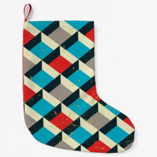Dekorative Geometrie: Vintages Kunstmuster. Kleiner Weihnachtsstrumpf