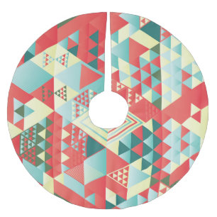 Dekorative geometrische, abstrakte, Vintage Elemen Polyester Weihnachtsbaumdecke