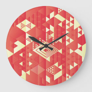 Dekorative geometrische, abstrakte Vintage Element Große Wanduhr