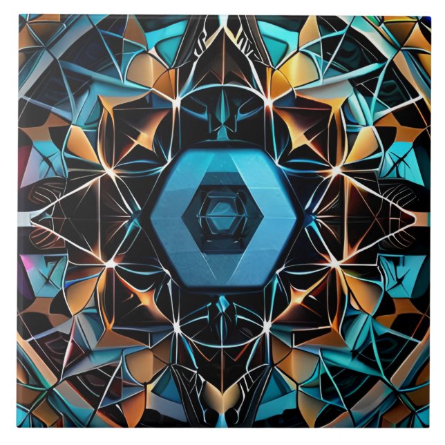 Dekorative geometrische Motive Fliese (Vorderseite)