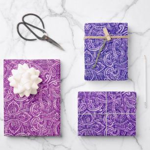 Dekorative Geschenkverpackung mit Linienzeichnunge Geschenkpapier Set