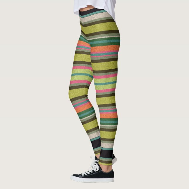  Dekorative Gestreifte  Leggings (Links)