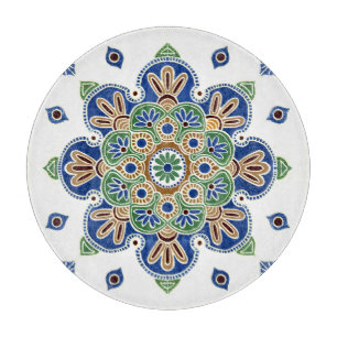 Dekorative Glasschneidplatte 12" Medallion Schneidebrett