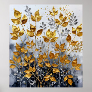 Dekorative Goldene Blätter #1 Poster