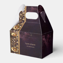 Dekorative Goldene Blumenschmuck-Geschenkbox mit P
