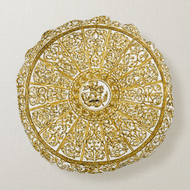Dekorative goldene Dämmerungs-GoldMandala-rundes Rundes Kissen