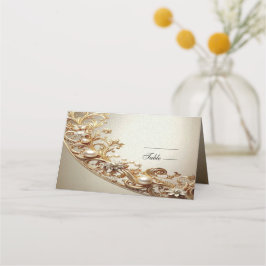 Dekorative goldene Platzkarte mit Ornamenten