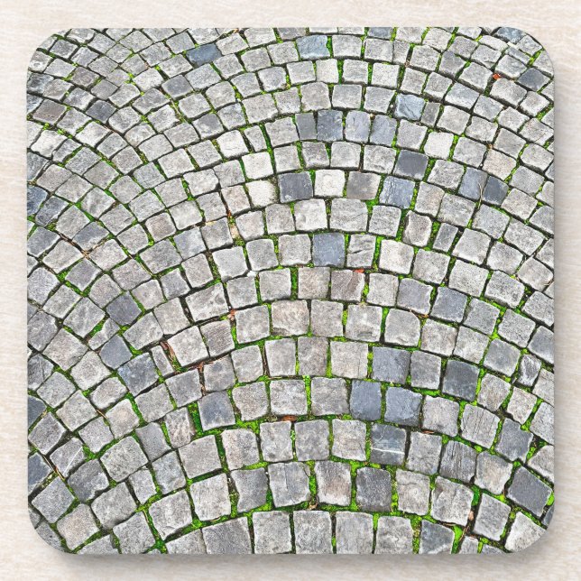 Dekorative Graustein-Paver Getränkeuntersetzer (Vorderseite)