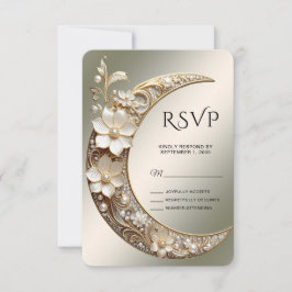 Dekorative Halbmondrahmen-RSVP-Karte RSVP Karte