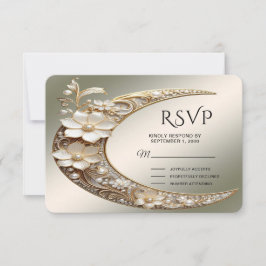 Dekorative Halbmondrahmen-RSVP-Karte RSVP Karte