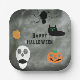Dekorative Halloween-Papierteller Pappteller