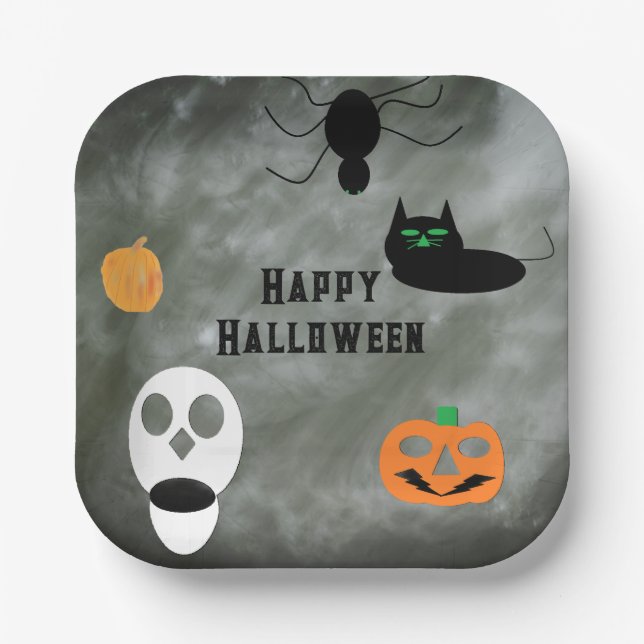 Dekorative Halloween-Papierteller  Pappteller (Vorderseite)