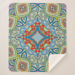 Dekorative Handgezeichnete nahtlose Muster. Farbli Sherpadecke