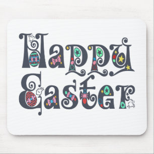 Dekorative Happy Oaster Typografy   Mousepad