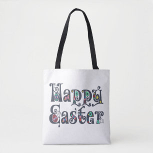 Dekorative Happy Oaster Typografy Tragetasche
