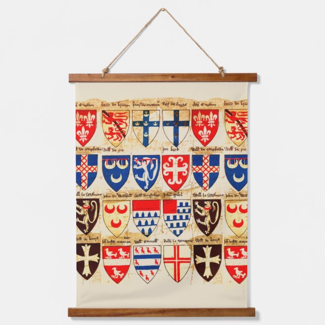 Dekorative Heraldry Muster Wandteppich Mit Holzrahmen (Vorderseite)
