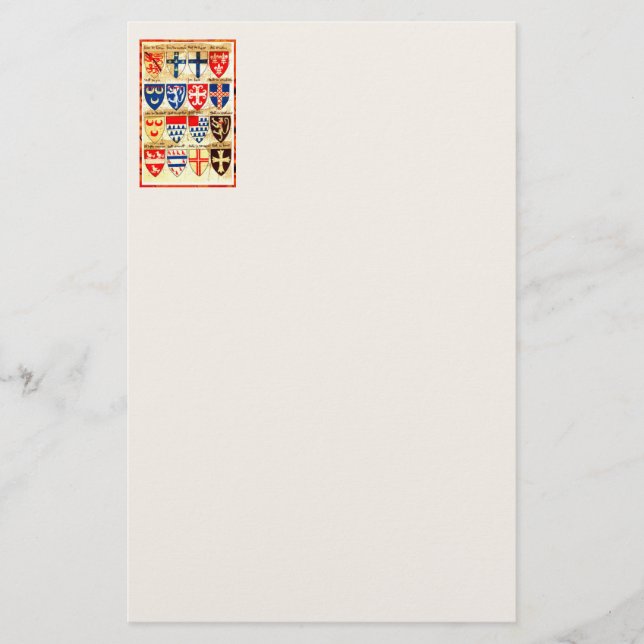 Dekorative Heraldry Pattern Stationery Briefpapier (Vorderseite)