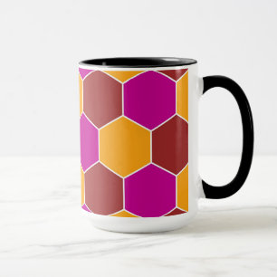 Dekorative Hexagons Mosaikmuster Tasse